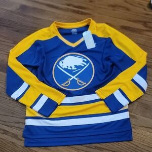NHL Buffalo Sabre Kids Blue and Gold Hockey Jersey